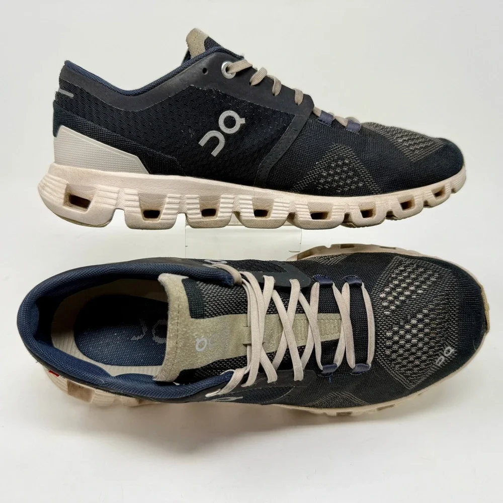 On Cloud X Shift Running Shoes Lightweight Cushioned Navy Women's 8 Beige  I.5.6